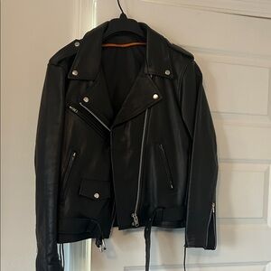 Wilsons Leather Women's Black Biker Jacket